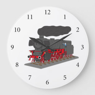 Dampflokomotive Große Wanduhr