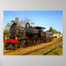 Dampflokomotive im Retro-Stil