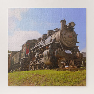 Dampflokomotive im Retro-Stil Puzzle