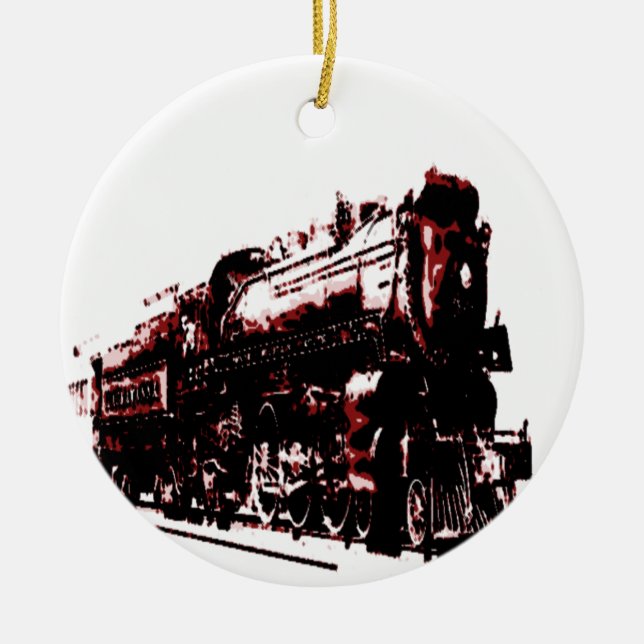 Dampflokomotive Keramik Ornament (Vorne)