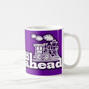 Dampflokomotive mit Volldampf voraus lila Logo-Tas Tasse