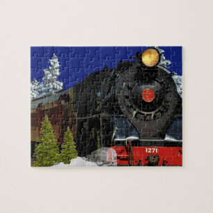 Dampflokomotive/Motor im Winterpuzzle Puzzle