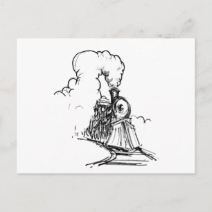 Dampflokomotive Postkarte