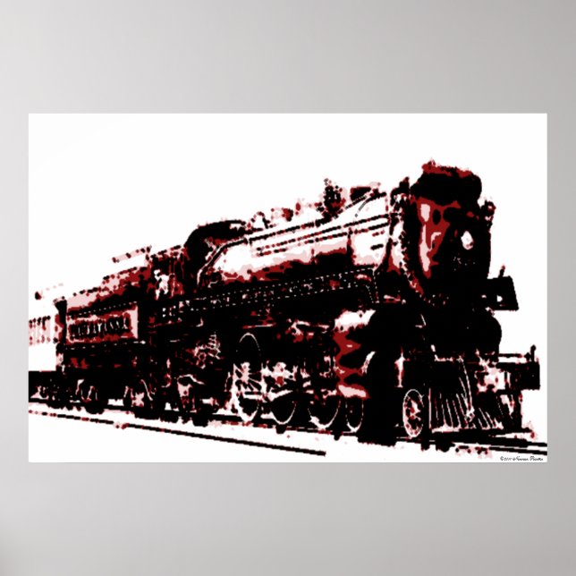 Dampflokomotive Print Poster (Vorne)