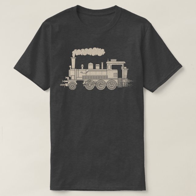 Dampflokomotive Retro Eisenbahn Lover T-Shirt (Design vorne)