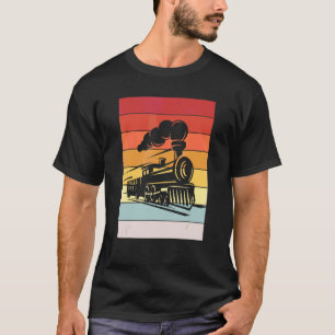 Dampflokomotive Retro I Modell Eisenbahn Eisenbahn T-Shirt