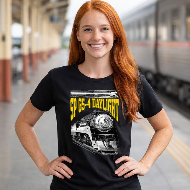 Dampflokomotive SP GS-4 4449 Zug T-Shirt (SP GS-4 Daylight Steam Locomotive. 4449 Train. Women Basic Black T-Shirt)