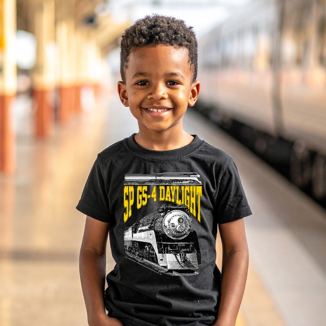 Dampflokomotive SP GS-4 4449 Zug T-Shirt (SP GS-4 Daylight Steam Locomotive. 4449 Train. Boy Basic Black T-Shirt)