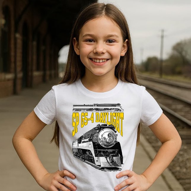 Dampflokomotive SP GS-4 Daylight 4449 T-Shirt (SP GS-4 Daylight 4449 Steam Train Locomotive. Girl Basic White T-Shirt)