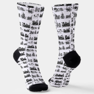 Dampflokomotive "Steampunk"-Muster Socken
