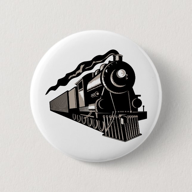 Dampflokomotive vintage button (Vorderseite)