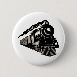 Dampflokomotive vintage button
