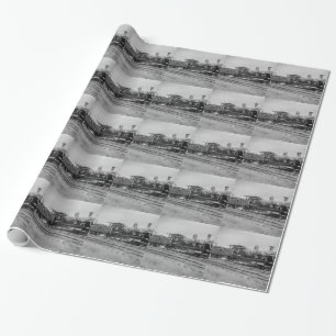 Dampflokomotive Zug alte Eisenbahn Geschenkpapier