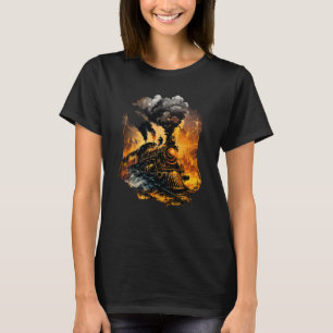 Dampflokomotive Zug Eisenbahn Bahn Dampfmaschine T-Shirt