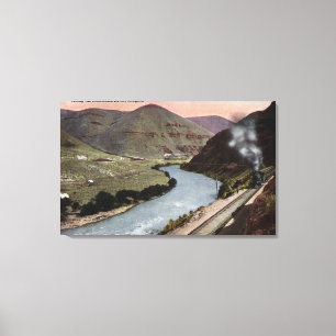 Dampflokomotiven auf Schiene Leinwanddruck