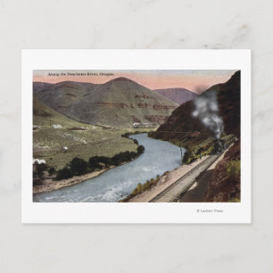 Dampflokomotiven auf Schiene Postkarte