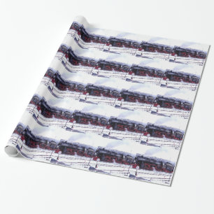 Dampflokomotiven Bahnhof Lokomotive Eisenbahn Geschenkpapier