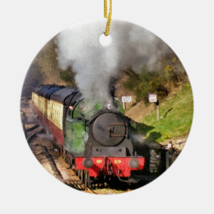 DAMPFLOKOMOTIVEN KERAMIKORNAMENT