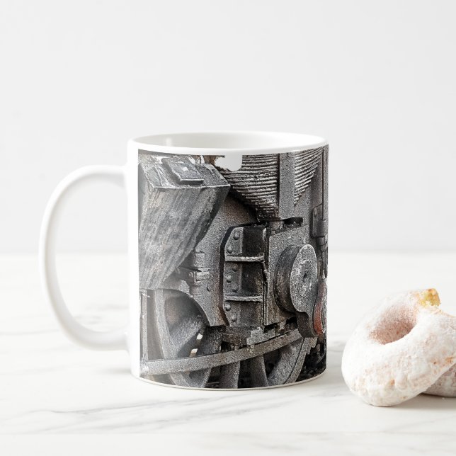 DAMPFLOKOMOTIVRÄDER KAFFEETASSE (Mit Donut)
