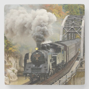 Dampflokzug im Vintage-Stil Steinuntersetzer