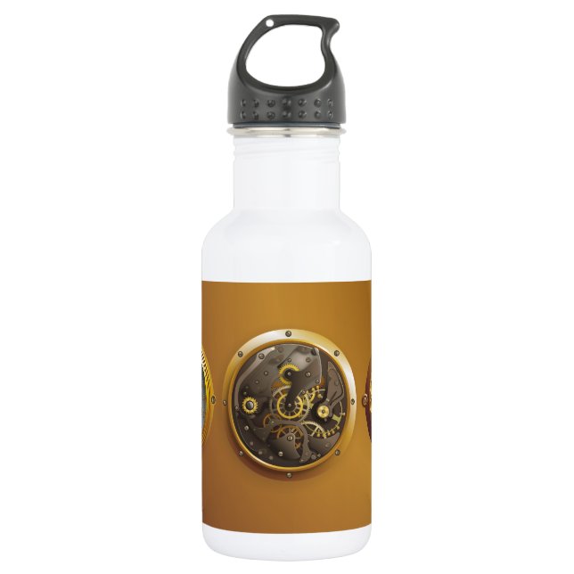 Dampfluhr Edelstahlflasche (Vorderseite)