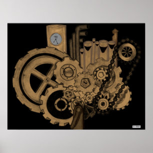 Dampfmaschine (Brassy) Poster