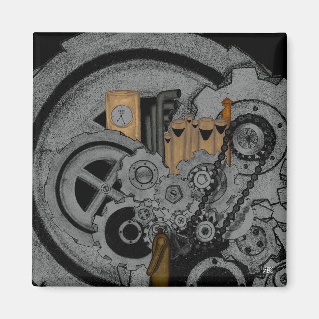 Dampfmaschine Magnet (Vorne)