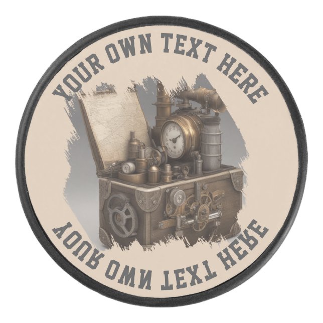 Dampfmaschine - Vintage Schatztruhe Eishockey Puck (Vorderseite)