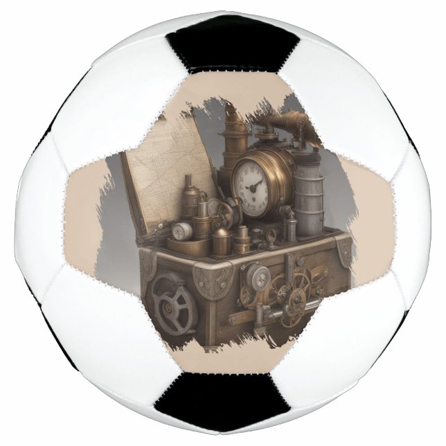 Dampfmaschine - Vintage Schatztruhe Fußball (Vorderseite)