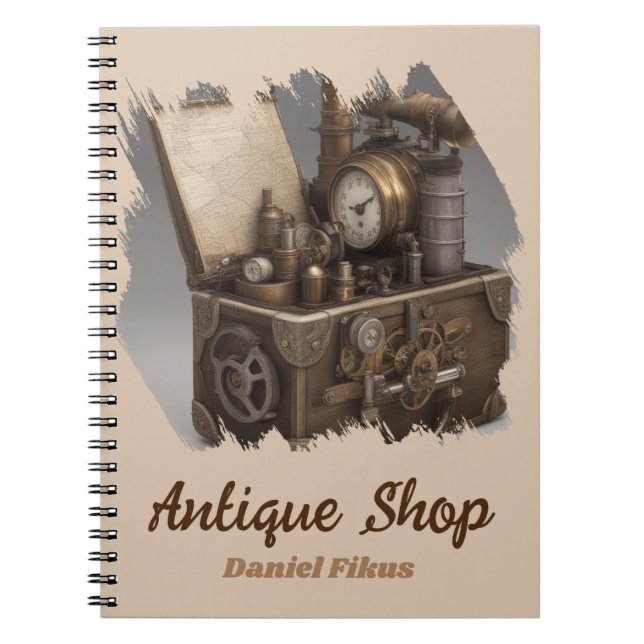 Dampfmaschine - Vintage Schatztruhe Notizblock (Vorderseite)