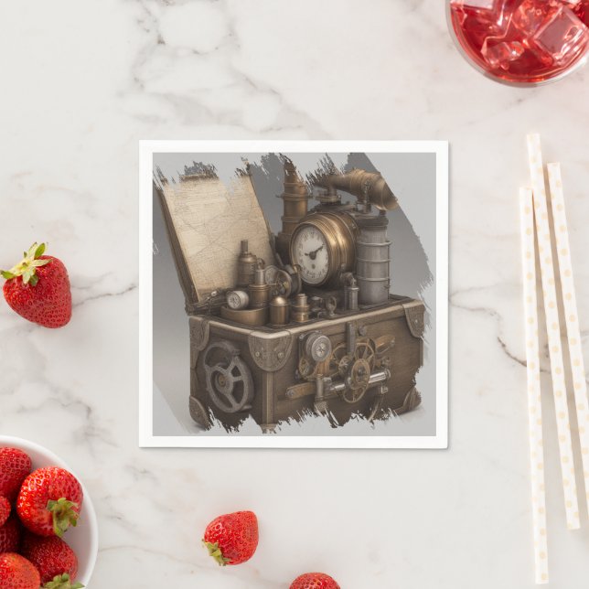 Dampfmaschine - Vintage Schatztruhe Serviette (Beispiel)