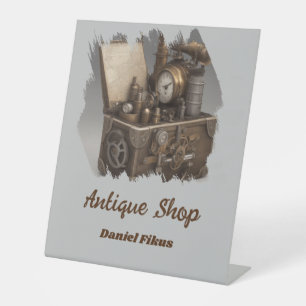 Dampfmaschine - Vintage Schatztruhe Sockelschild
