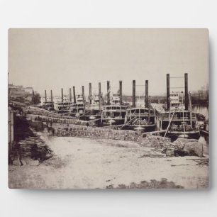 Dampfmaschinen auf dem Mississippi (b/w-Foto) Fotoplatte