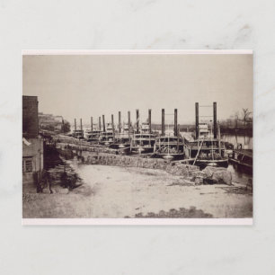 Dampfmaschinen auf dem Mississippi (b/w-Foto) Postkarte