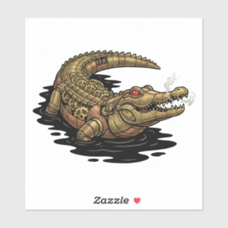 Dampfmechanische Alligator-Uhrwerk-Kunst Aufkleber