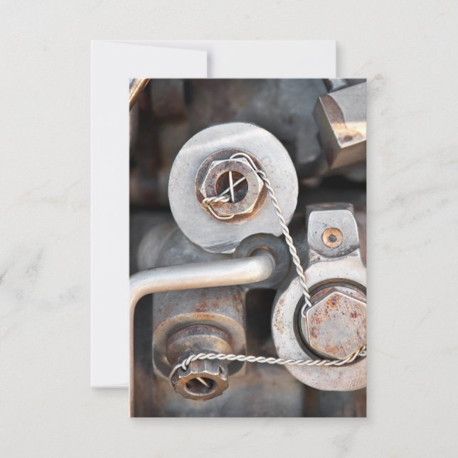 Dampfmuttern und Schrauben mit Draht (Vorderseite)