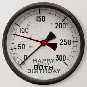 Dampfpunk-Altmanometer 80. Geburtstag-Taste Button