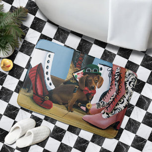 Dampfpunk-Dachshund Wiener Dog viktorianische Stie Badematte