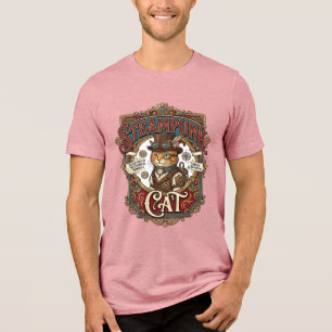 Dampfpunk-Katze Katze Dampfpunk Vintage Tri-Blend Shirt
