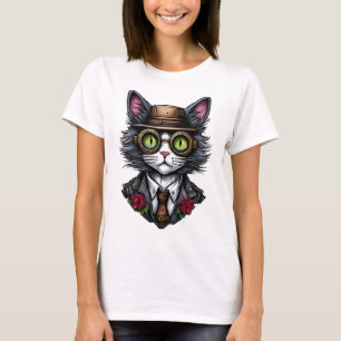 Dampfpunk-Katze T-Shirt