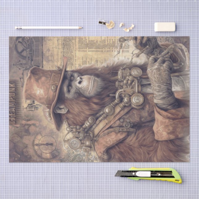 Dampfpunk Orang-Utan Seidenpapier (Handwerk)