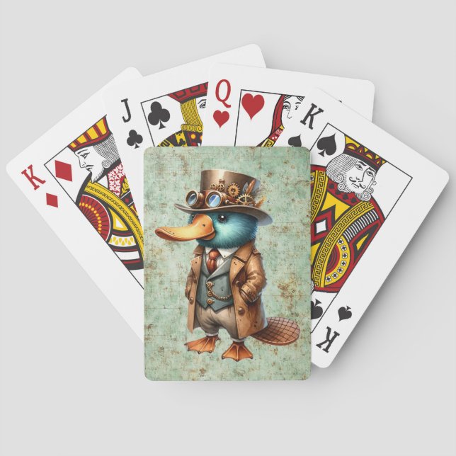 Dampfpunk Schnabeltier Spielkarten (Rückseite)