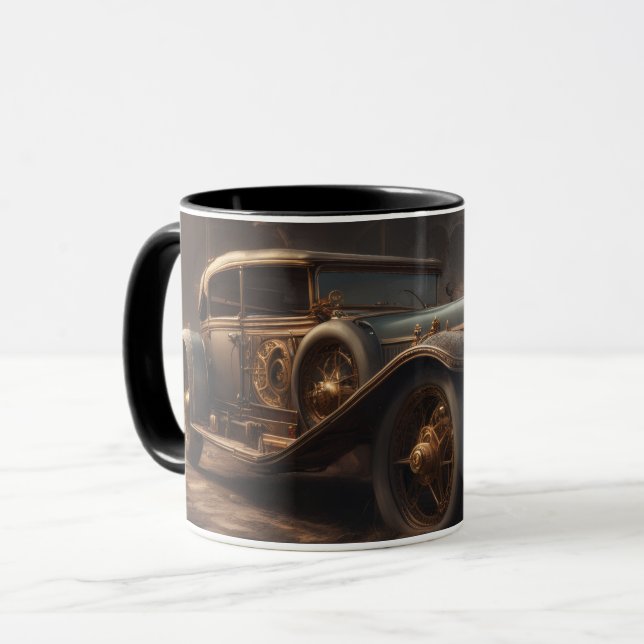 Dampfpunk-Stil-Klassiker-Auto Tasse (Vorderseite Links)