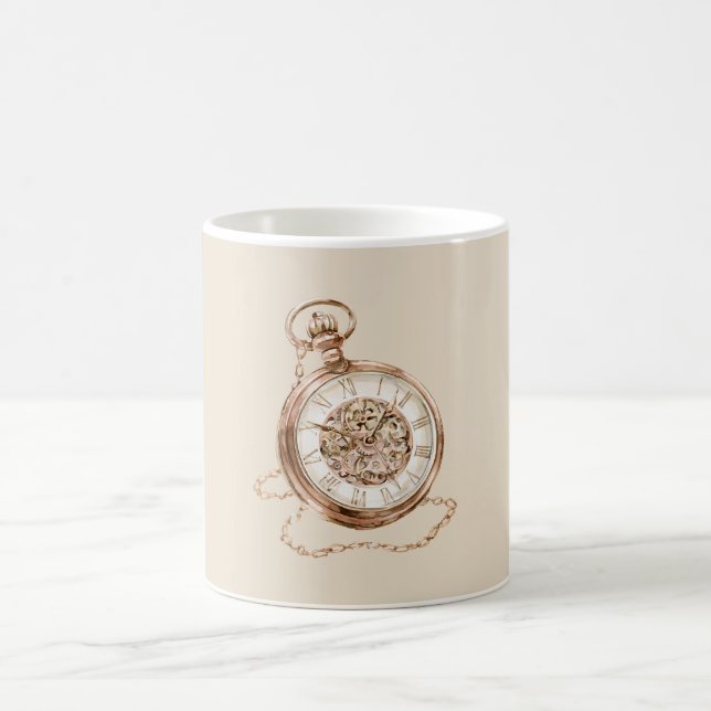 Dampfpunk Stoppuhr Kaffeetasse (Mittel)