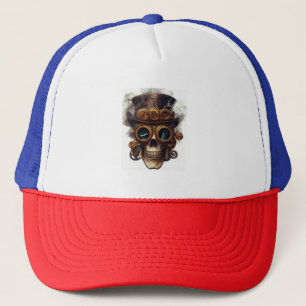 Dampfpunk-Totenkopfmotor Truckerkappe