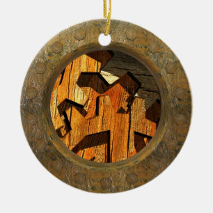 Dampfpunk Uhrwerk Keramikornament