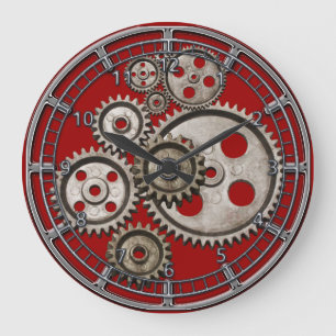 Dampfpunk-Zahnrad-Motor-Vintage-Maschine 2 Uhr
