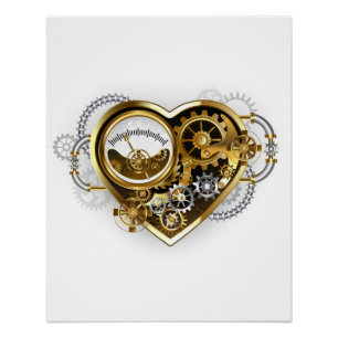 Dampfpunktherz mit Manometer Poster