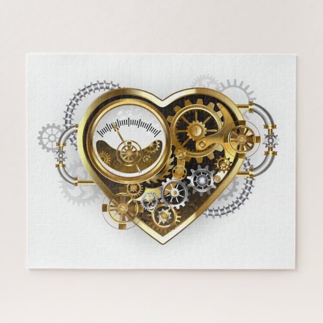 Dampfpunktherz mit Manometer Puzzle (Horizontal)