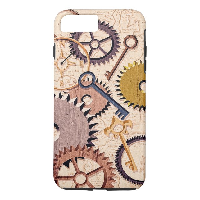 Dampfrad, Getriebe, Schlüssel, Alte Ölfarbe Case-Mate iPhone Hülle (Rückseite)